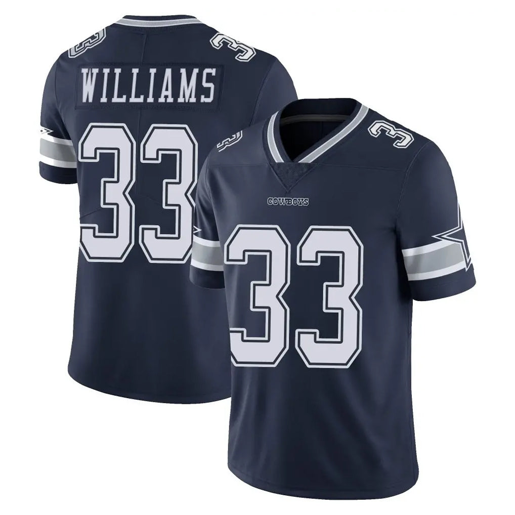 D.Cowboys #33 Javonte Williams Player Navy Vapor Untouchable Limited Home Game Edoa Stitched Jerseys