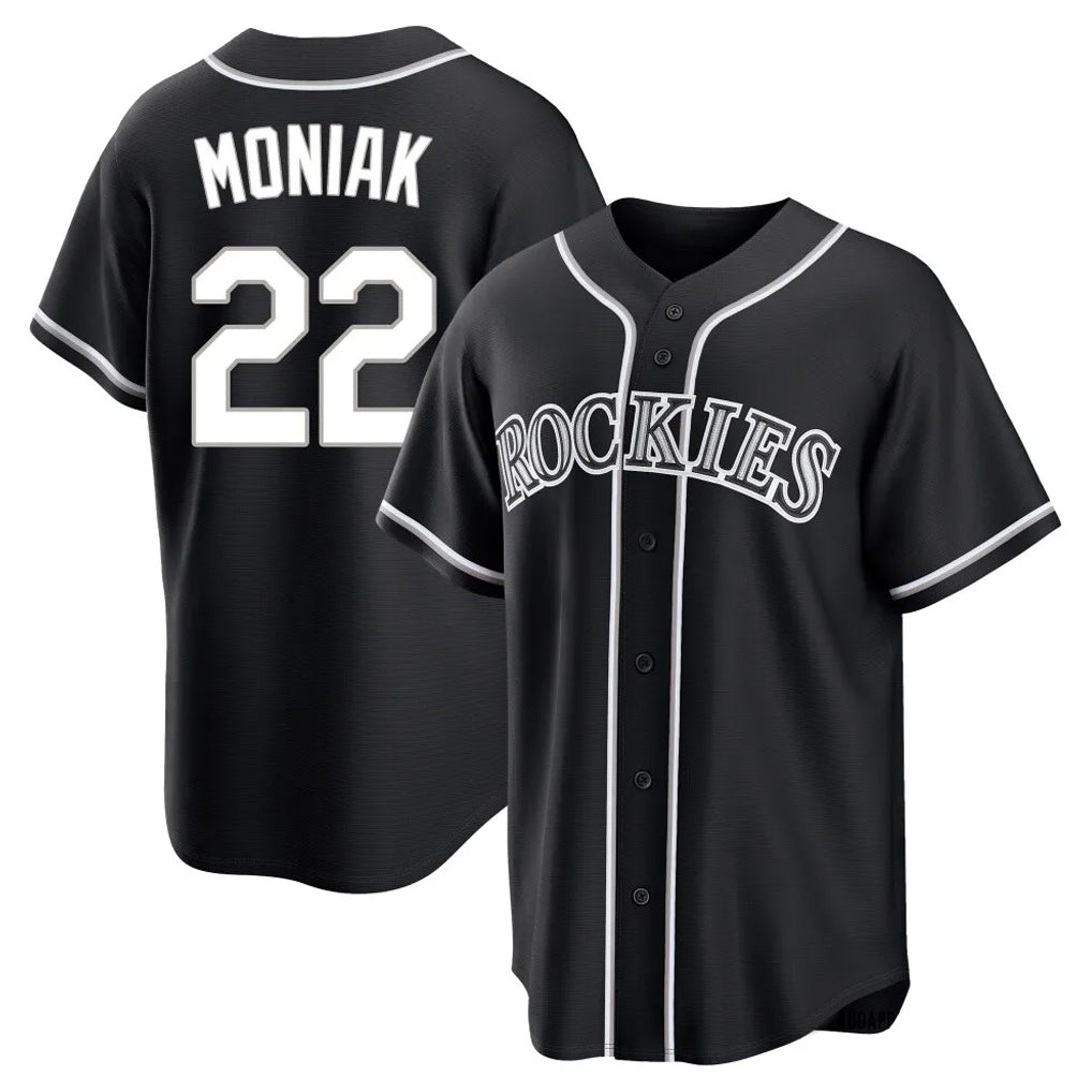 C.Rockies #22 Mickey Moniak Player Black Fashion Out Home Game Edoa Stitched Jerseys
