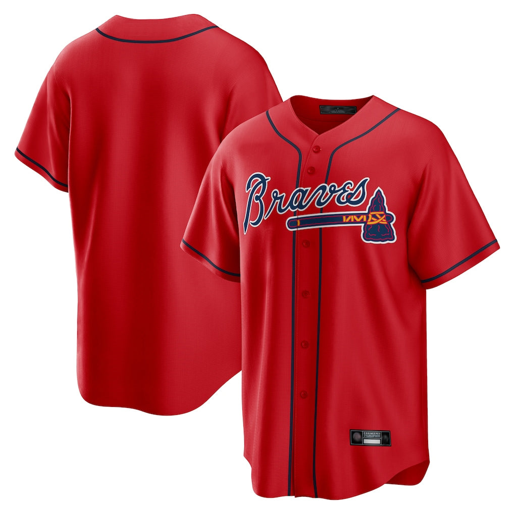 A.Braves ## Braves Blank Player Red Home Game Edoa Stitched Jerseys