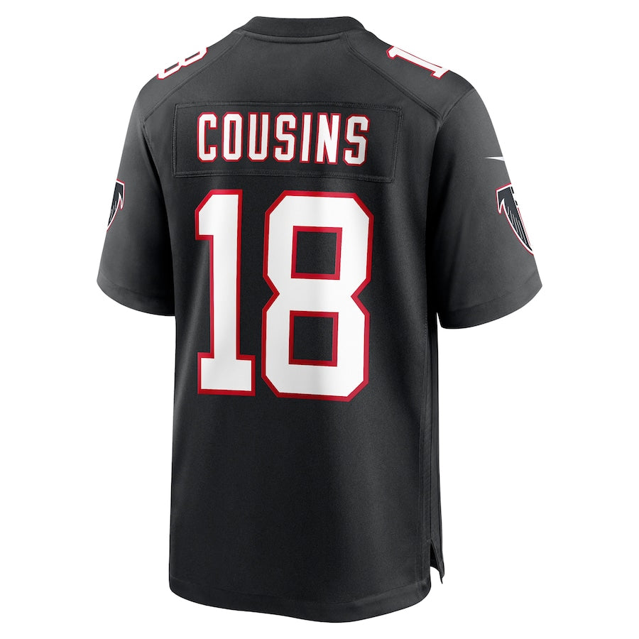 A.Falcons #18 Kirk Cousins Player Black Limited Home Game Edoa Stitched Jerseys
