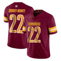 W.Commanders #22 Jacory Croskey-Merritt Player Burgundy Limited Vapor Home Game Edoa Stitched Jerseys