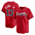A.Braves #13 Ronald Acuna Jr Player Red Limited Home Game Edoa Stitched Jerseys