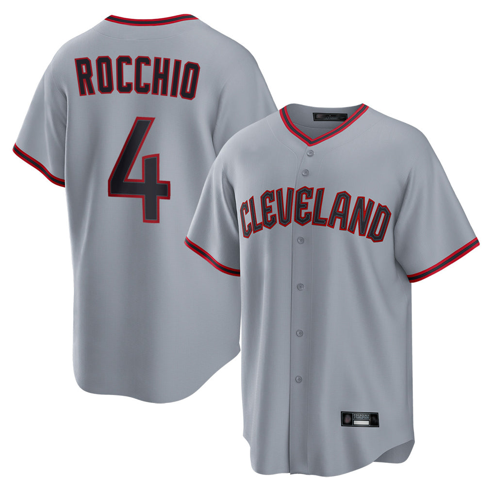 C.Guardians #4 Brayan Rocchio Player Gray Home Game Edoa Stitched Jerseys