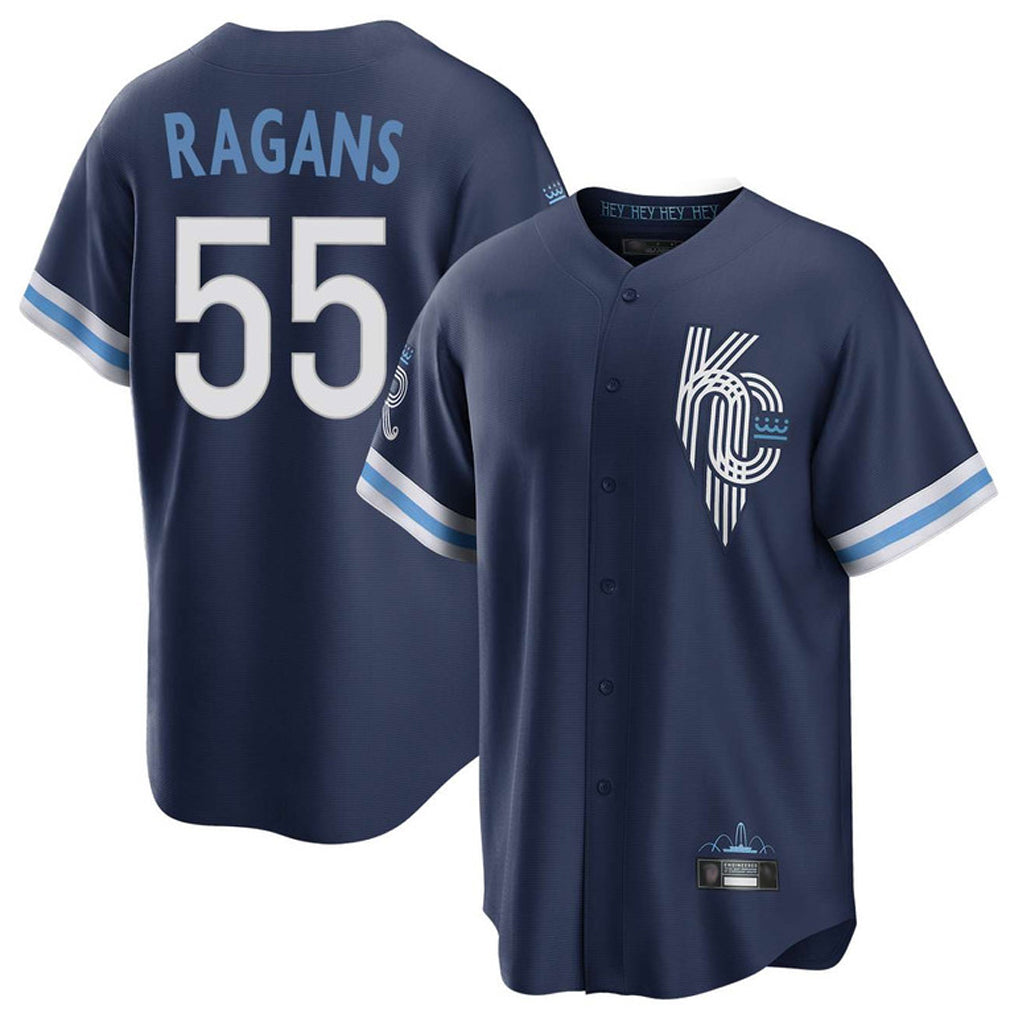 KC.Royals #55 Cole Ragans Player Navy City Connect Home Game Edoa Stitched Jerseys