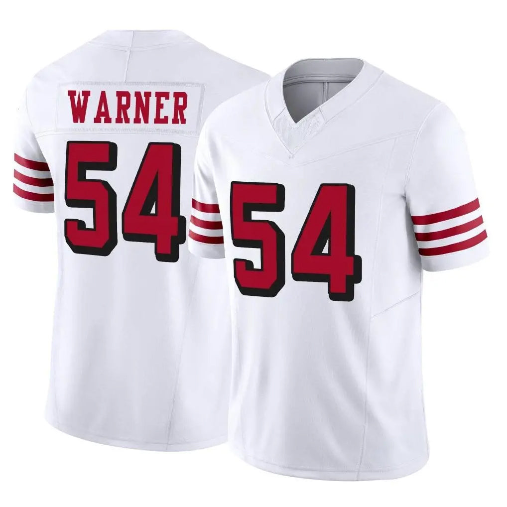 SF.49ers #54 Fred Warner Player White Limited Alternate Vapor F.U.S.E. Home Game Edoa Stitched Jerseys