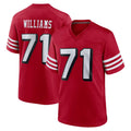 SF.49ers #71 Trent Williams Player Red Limited Alternate Home Game Edoa Stitched Jerseys