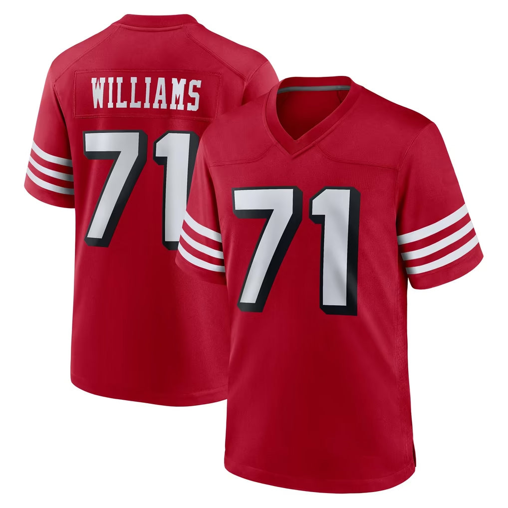 SF.49ers #71 Trent Williams Player Red Limited Alternate Home Game Edoa Stitched Jerseys