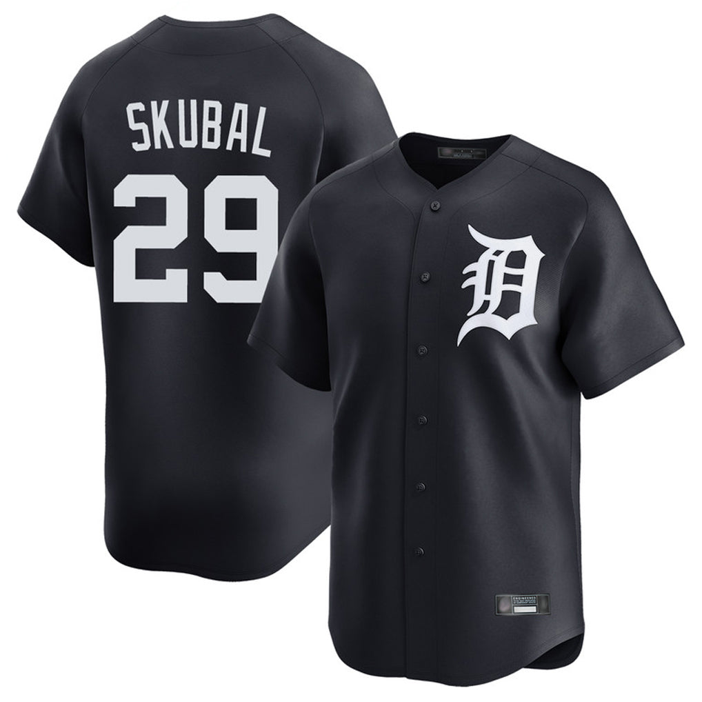 D.Tigers #29 Tarik Skubal Player Navy Home Limited Game Edoa Stitched Jerseys
