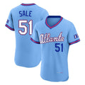 A.Braves #51 Chris Sale Player Powder Blue 2026 City Connect T-shirt Limited Elite Home Game Edoa Stitched Jerseys