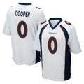 D.Broncos #0 Jonathon Cooper Player White Game Edoa Stitched Jerseys