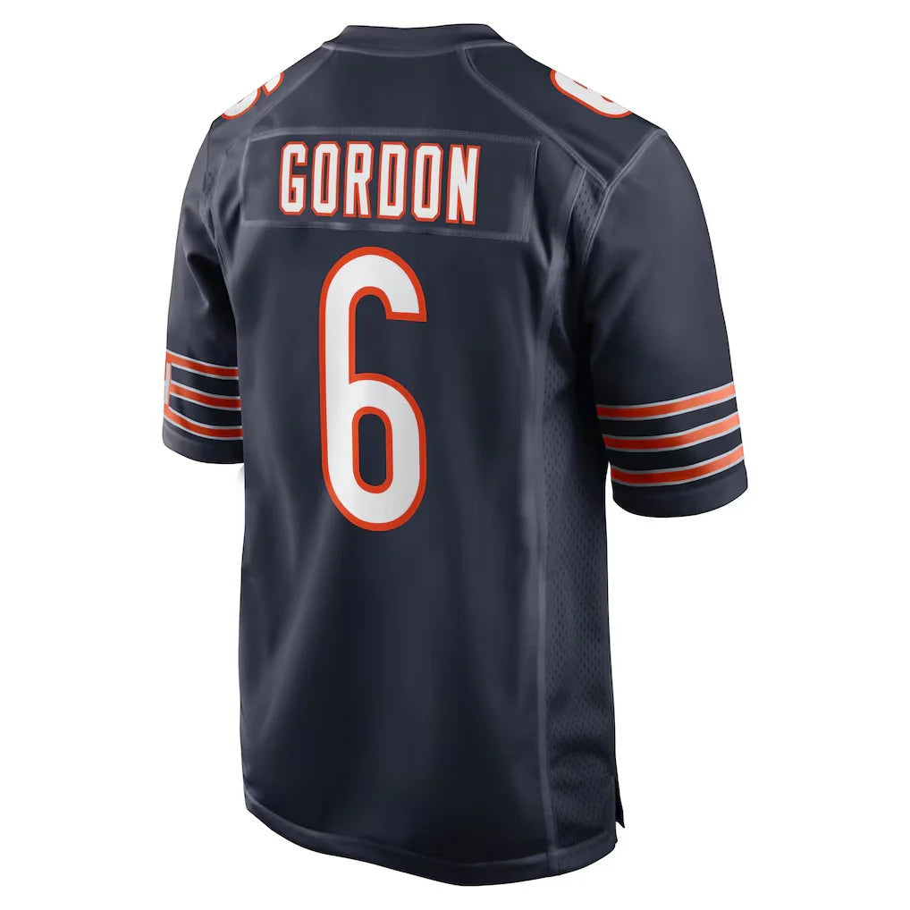 C.Bears #6 Kyler Gordon Player Navy Home Game Edoa Stitched Jerseys