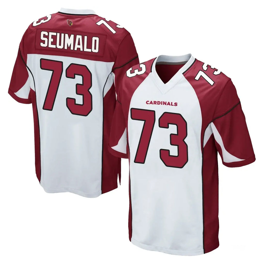 A.Cardinals #73 Isaac Seumalo Player White Cardinal Home Game Edoa Stitched Jerseys