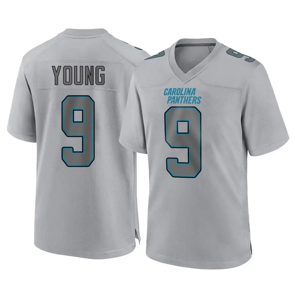 C.Panthers #9 Bryce Young Player Gray Atmosphere Fashion Game Edoa Stitched Jerseys