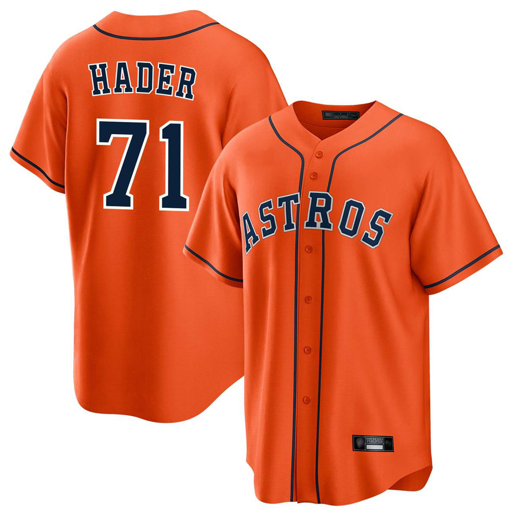 H.Astros #71 Josh Hader Player Orange Home Game Edoa Stitched Jerseys