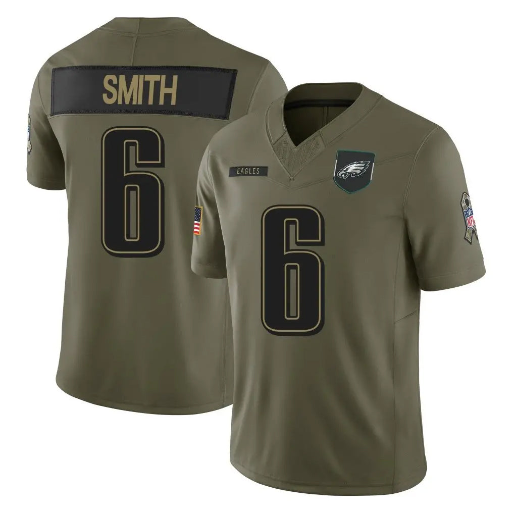 P.Eagles #6 DeVonta Smith Player Olive 2025 Salute To Service Limited Edoa Stitched Jerseys