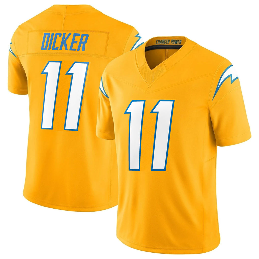 LA.Chargers #11 Cameron Dicker Player Gold Limited Vapor F.U.S.E. Home Game Edoa Stitched Jerseys