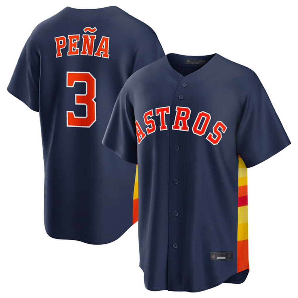 H.Astros #3 Jeremy Pe?a Player Navy Home Game Edoa Stitched Jerseys