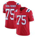 NE.Patriots #75 Alijah Vera-Tucker Player Red Vapor Untouchable Home Game Edoa Stitched Jerseys