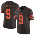 C.Browns #9 Grant Delpit Player Browns Color Rush Limited Home Game Edoa Stitched Jerseys