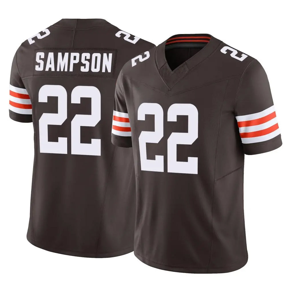 C.Browns #22 Dylan Sampson Player Brown Vapor F.U.S.E. Limited Home Game Edoa Stitched Jerseys