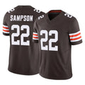C.Browns #22 Dylan Sampson Player Brown Vapor F.U.S.E. Limited Home Game Edoa Stitched Jerseys