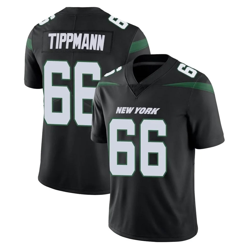 NY.Jets #66 Joe Tippmann Player Stealth Black Limited Vapor Home Game Edoa Stitched Jerseys