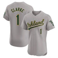 Athletics #1 Denzel Clarke Player Gray Road Limited Elite Home Game Edoa Stitched Jerseys