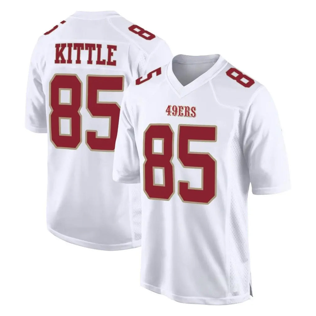 SF.49ers #85 George Kittle Player White Fashion Home Game Edoa Stitched Jerseys