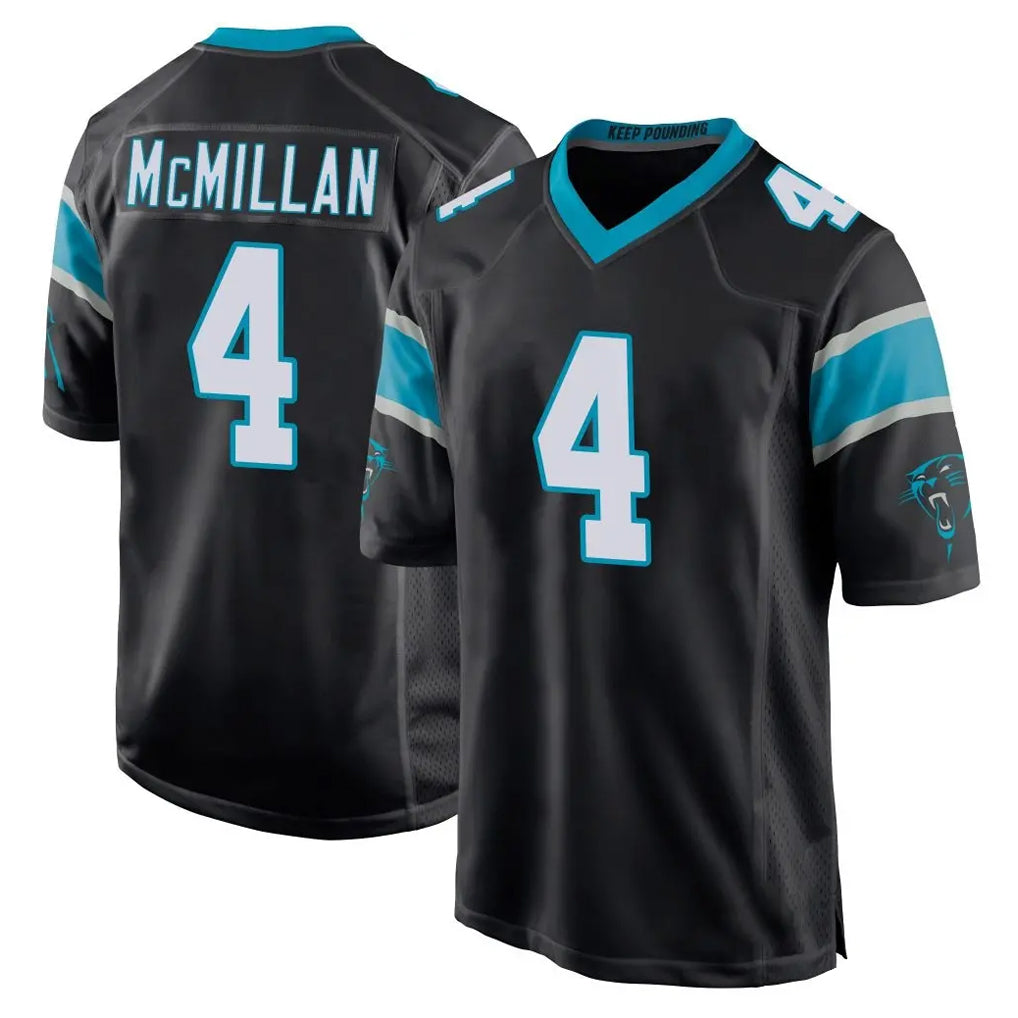 C.Panthers #4 Tetairoa McMillan Player Black Game Edoa Stitched Jerseys