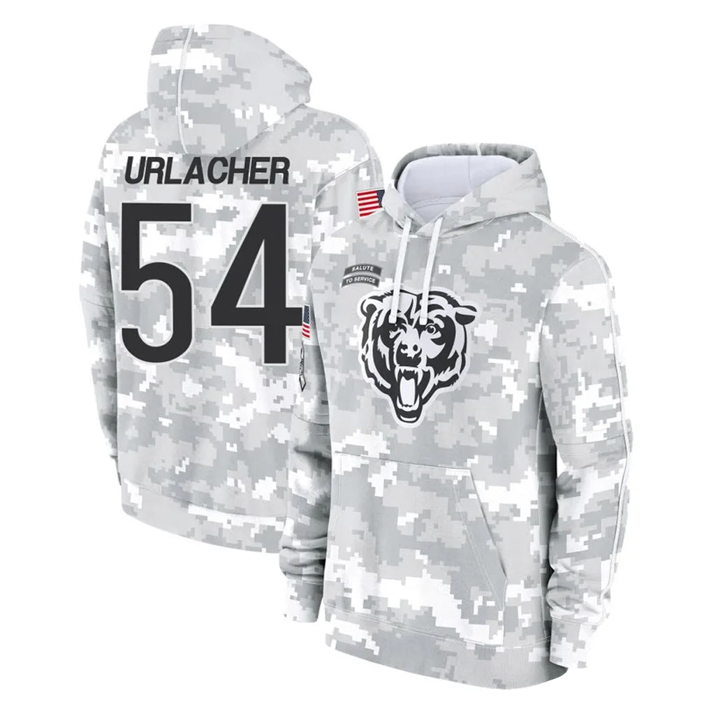C.Bears #54 Brian Urlacher Player Arctic Camo Salute to Service Pullover Hoodies Limited Edoa Stitched Jerseys