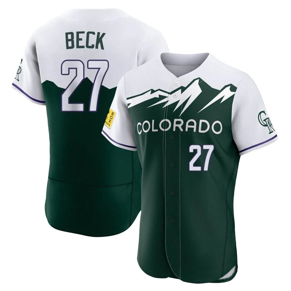 C.Rockies #27 Jordan Beck Player Green City Connect Limited Elite Home Edoa Stitched Jerseys