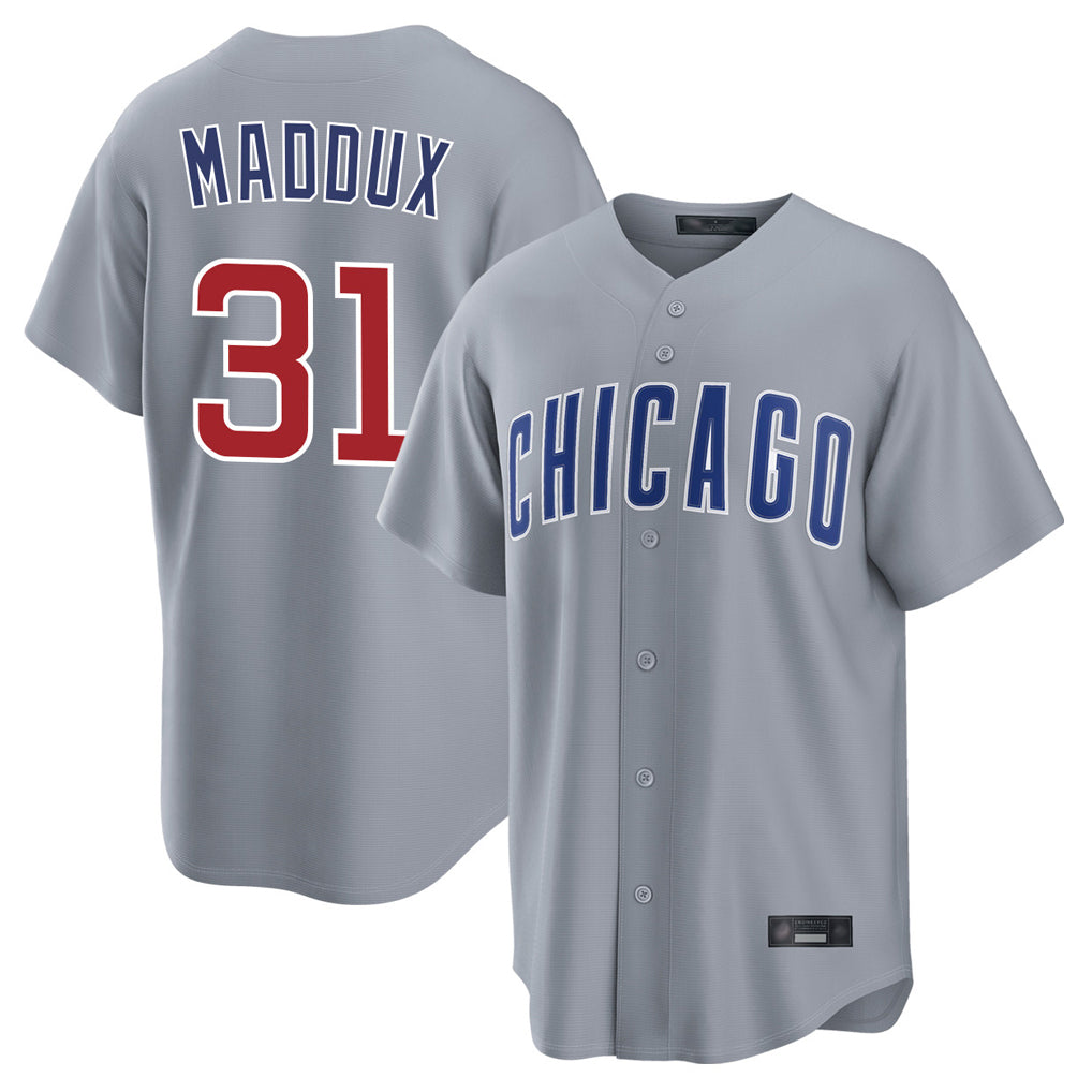 C.Cubs #31 Greg Maddux Player Gray Home Game Edoa Stitched Jerseys