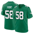 P.Eagles #58 Jalyx Hunt Player Green Kelly Alternate Home Game Edoa Stitched Jerseys