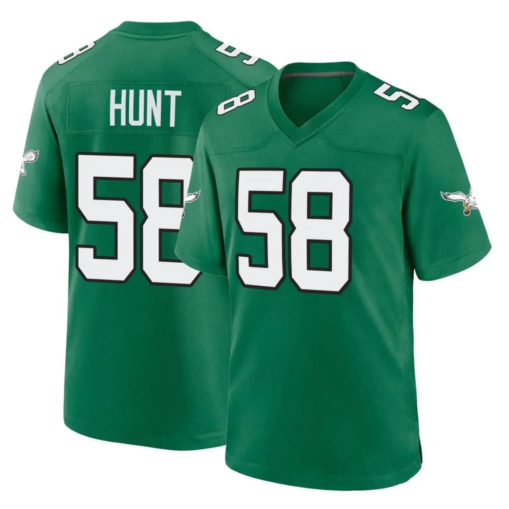 P.Eagles #58 Jalyx Hunt Player Green Kelly Alternate Home Game Edoa Stitched Jerseys