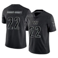 W.Commanders #22 Jacory Croskey-Merritt Player Black Limited Reflective Home Game Edoa Stitched Jerseys