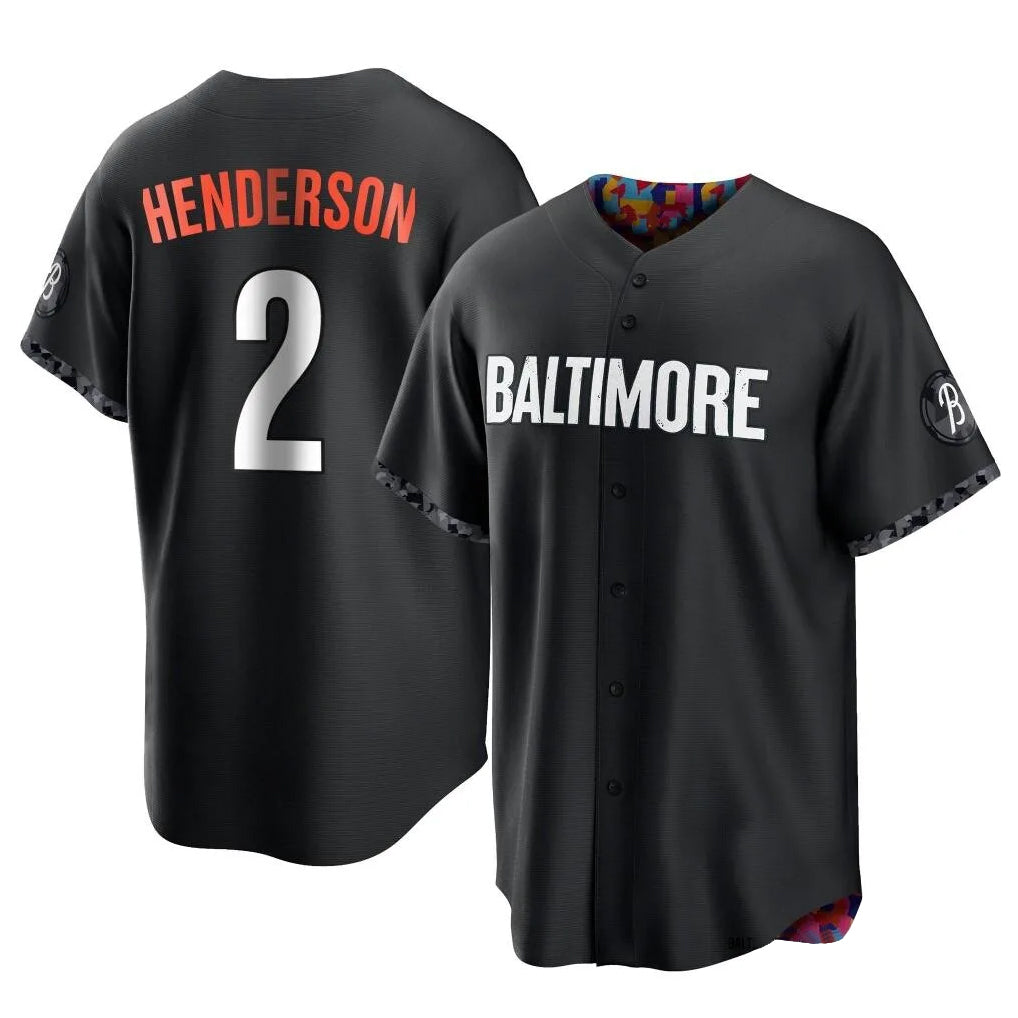 B.Orioles #2 Gunnar Henderson Player Black City Connect Home Game Edoa Stitched Jerseys