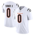 C.Bengals #0 DJ Turner II Player White Vapor Untouchable Limited Home Game Edoa Stitched Jerseys
