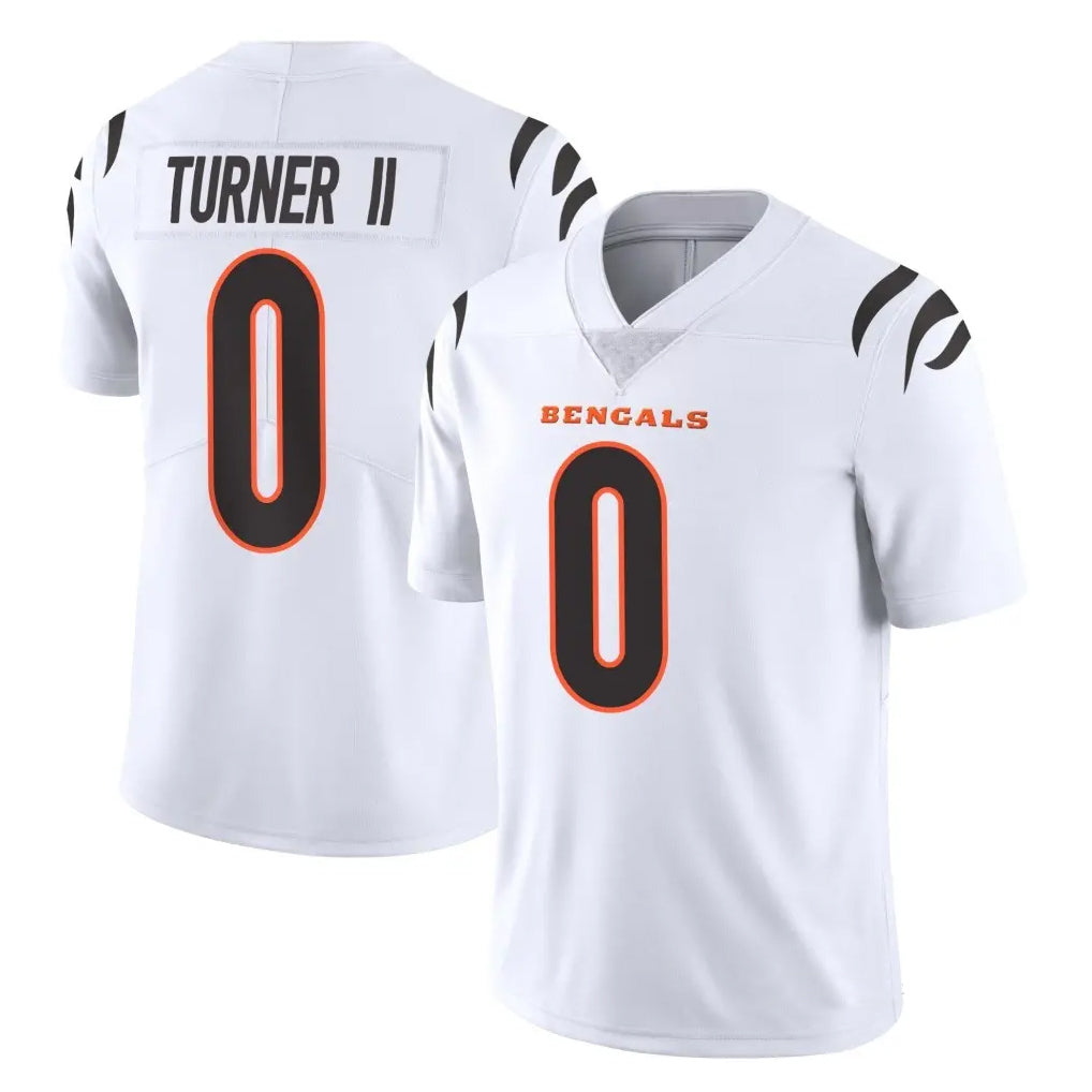 C.Bengals #0 DJ Turner II Player White Vapor Untouchable Limited Home Game Edoa Stitched Jerseys