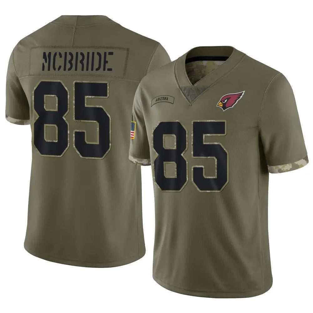 A.Cardinals #85 Trey McBride Player Olive Salute to Service Limited Edoa Stitched Jerseys