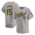 Athletics #15 Seth Brown Player Gray Road Limited Home Game Edoa Stitched Jerseys