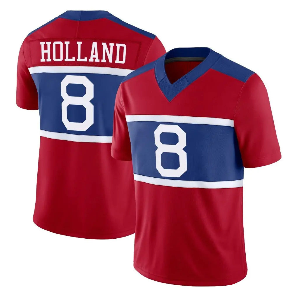 NY.Giants #8 Jevon Holland Player Red Century Vapor F.U.S.E. Home Game Edoa Stitched Jerseys