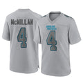C.Panthers #4 Tetairoa McMillan Player Gray Atmosphere Fashion Game Edoa Stitched Jerseys