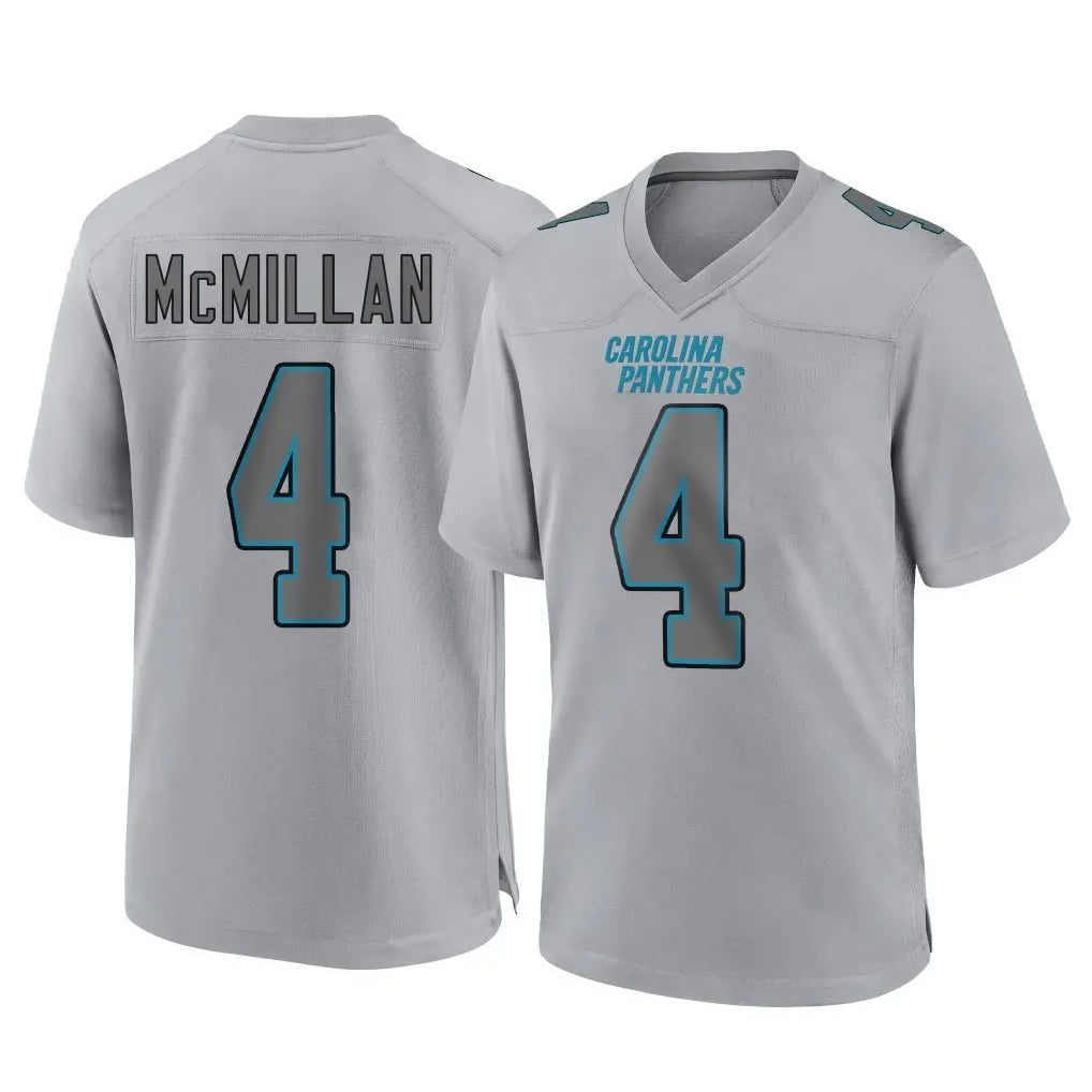 C.Panthers #4 Tetairoa McMillan Player Gray Atmosphere Fashion Game Edoa Stitched Jerseys
