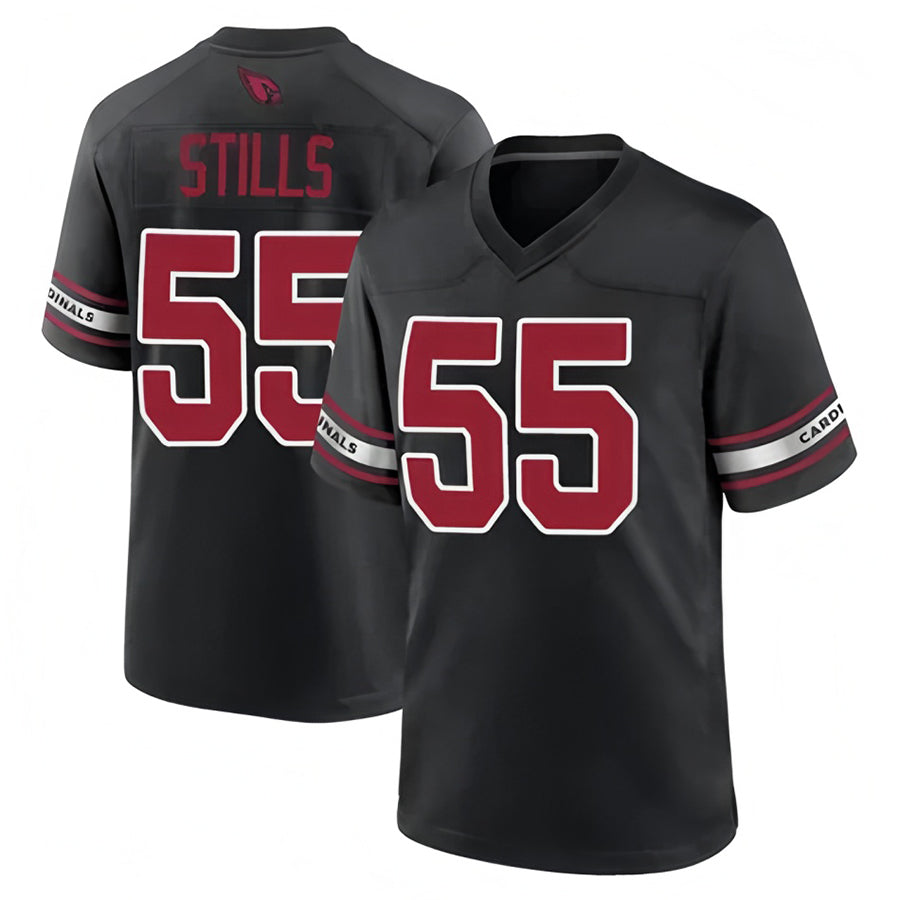 A.Cardinals #55 Dante Stills Player Black Home Game Edoa Stitched Jerseys