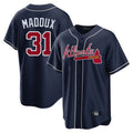 A.Braves #31 Greg Maddux Player Navy Home Game Edoa Stitched Jerseys