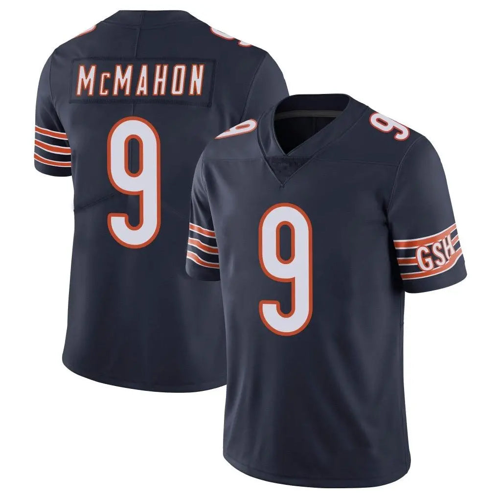 C.Bears #9 Jim McMahon Player Navy Vapor Untouchable Limited Home Game Edoa Stitched Jerseys