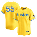 B.Red Sox #55 Ranger Su¨¢rez Player Yellow Limited Home Game Edoa Stitched Jerseys