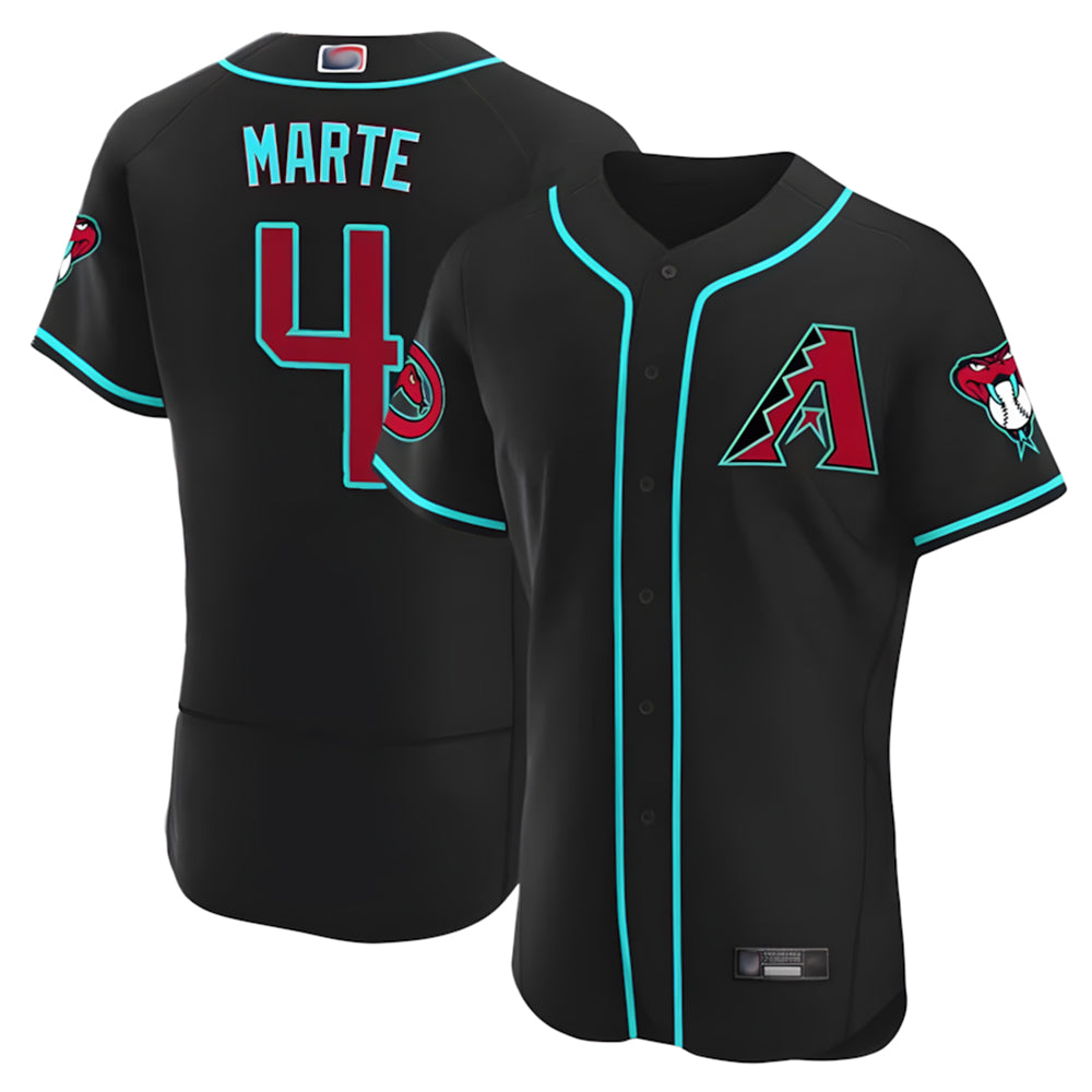 A.Diamondbacks #4 Ketel Marte Player Black Limited Elite Home Game Edoa Stitched Jerseys