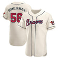 A.Braves #56 Spencer Schwellenbach Player Cream Limited Elite Home Game Edoa Stitched Jerseys