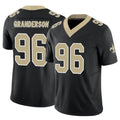 NO.Saints #96 Carl Granderson Player Black Limited Vapor F.U.S.E. Home Game Edoa Stitched Jerseys